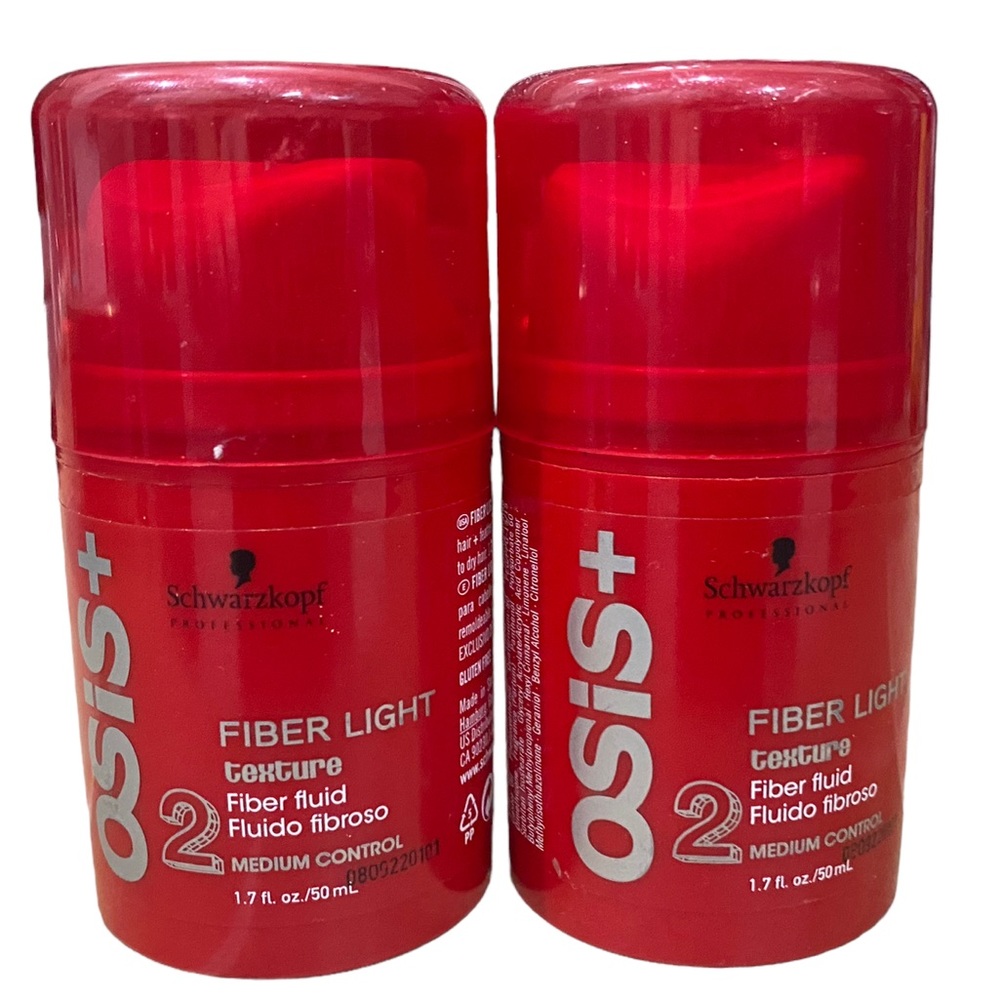 2 Schwarzkopf Osis+ Fiber Light Texture Fiber Fluid Medium Control 1.7 Oz